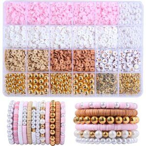 Polymer Clay Beads 6mm set,for DIY Bracelet Jewelry Making kit